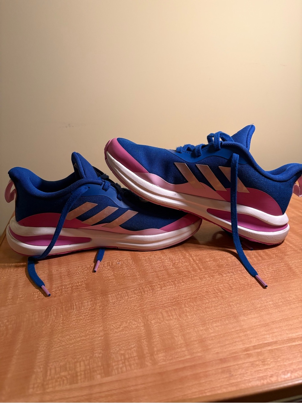 adidas Kids Royal Blue and Pink Athletic Sneakers